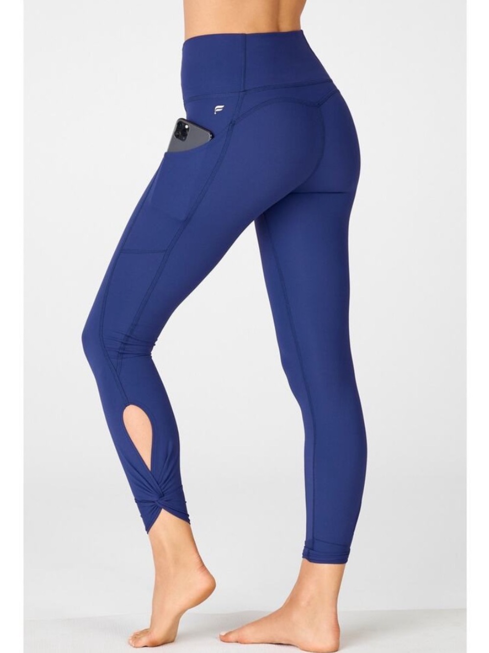 Fabletics Oasis PureLuxe High-Waisted Twist 7/8 Leggings Yoga Run Workout Blue